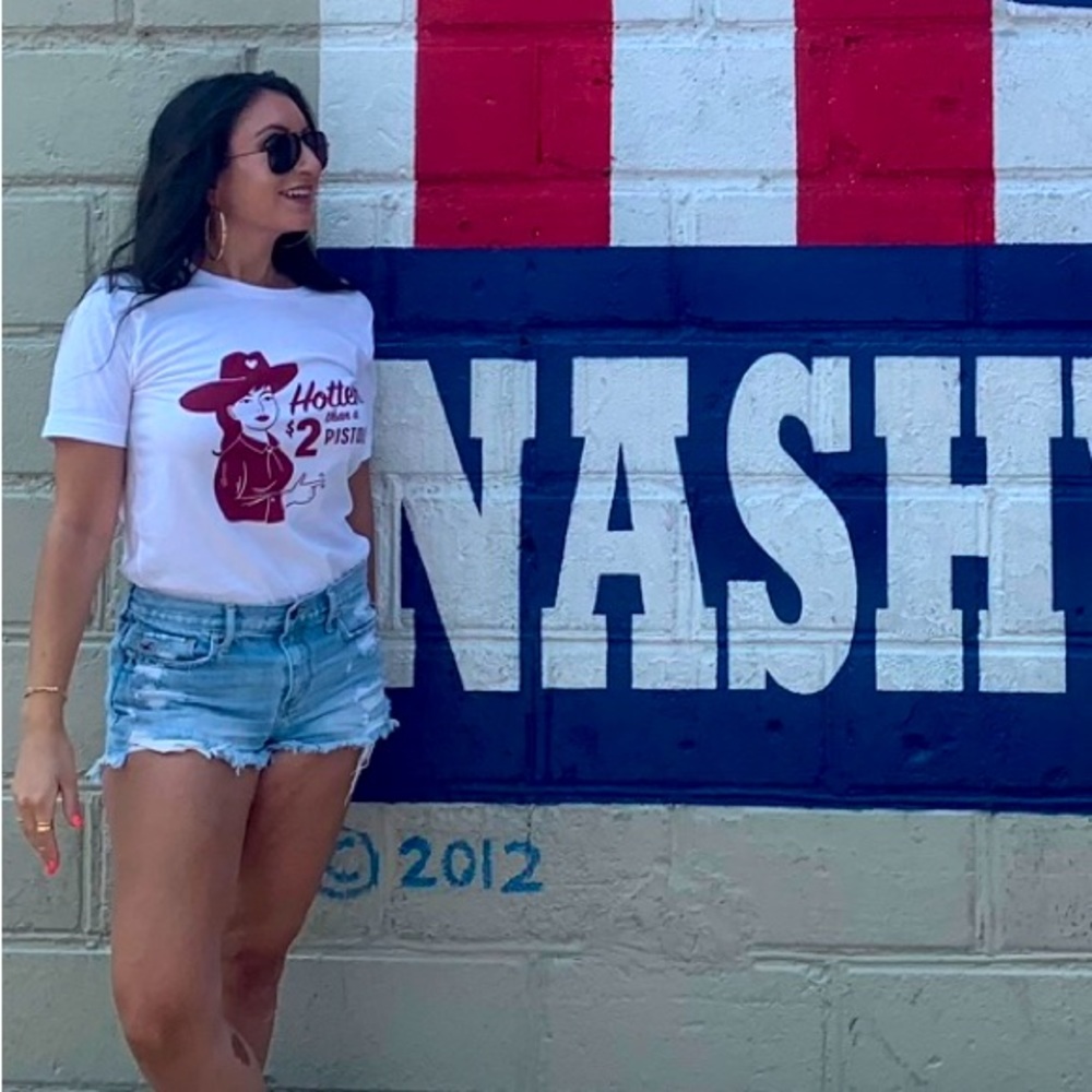 “Hotter than a $2 pistol” t-shirt by The Home T